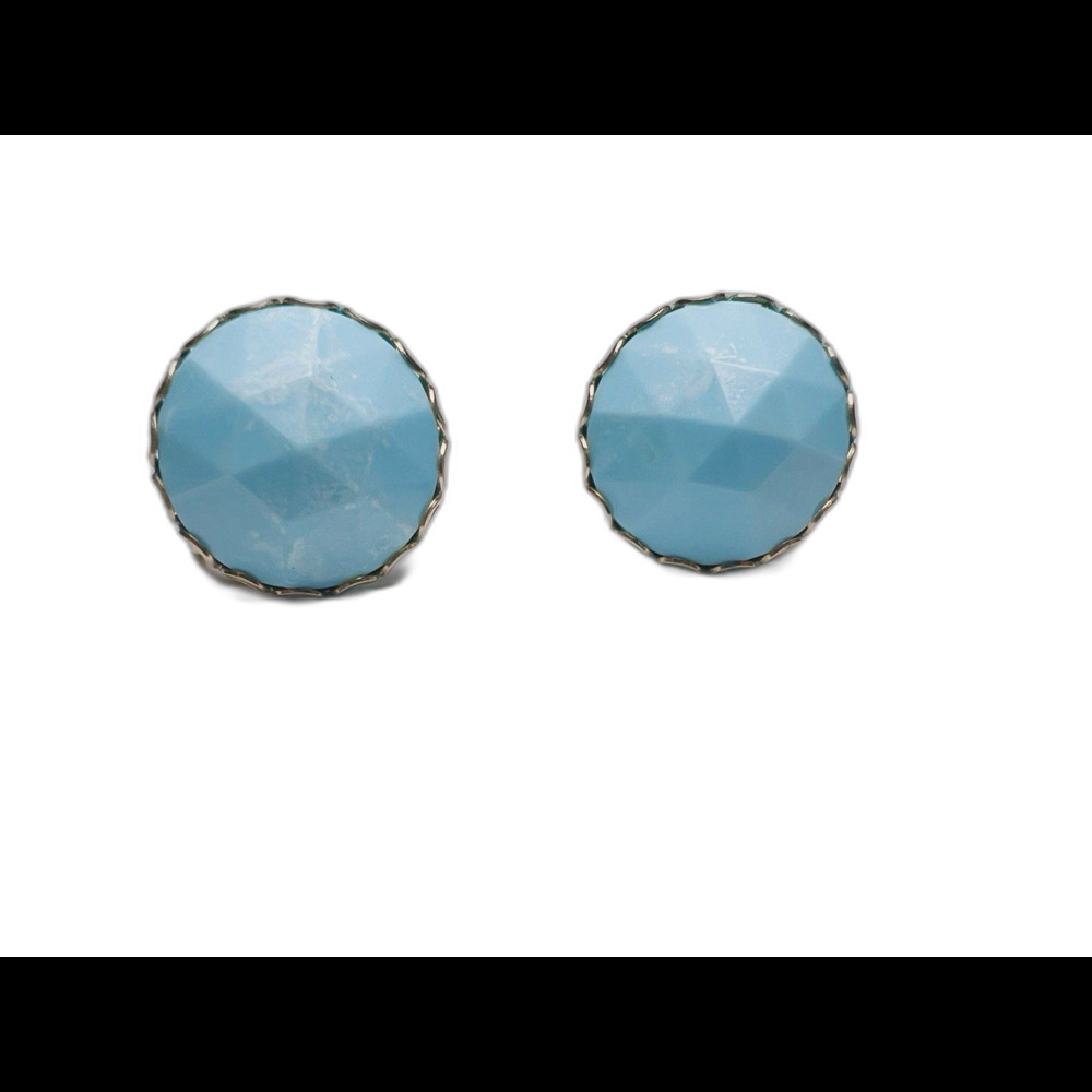 Vintage Earrings 1950's Antique Blue Cottagecore Coquette Screw Clip Jewelry
